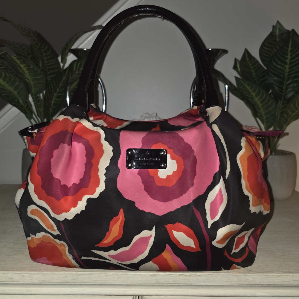 Kate Spade Black and Pink Floral Shoulder Bag
